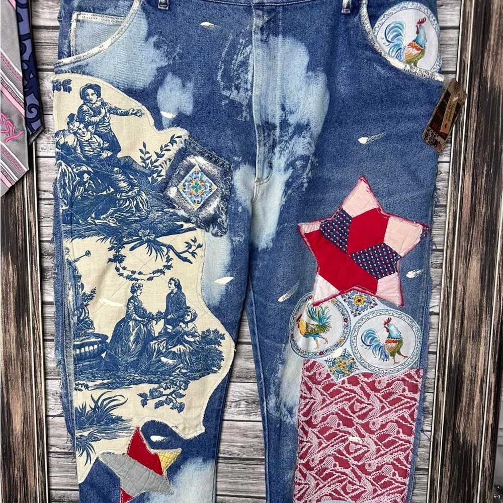 UpCycled Reworked Handmade Vintage Wrangler Levi’s Jeans like Pearl Jaded Gypsy